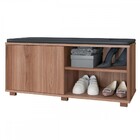 Sapateira 1 Porta 2 Prateleiras Castanho/estofado Preto - Pnr