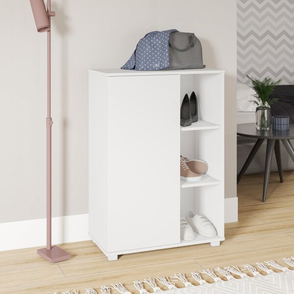 Sapateira 1 Porta 3 Nichos Brv Móveis Branco