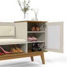 Sapateira 1 Porta Com Banco Charlotte Off White/cumaru