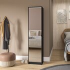 Sapateira 1 Porta Com Espelho 6 Prateleiras Brv Móveis Preto