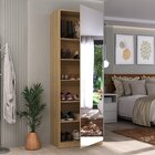 Sapateira 1 Porta Com Espelho 6 Prateleiras Divino Olmo Itali