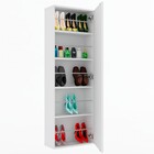 Sapateira 1 Porta Com Espelho Lauren Branco Bp - Pnr Móveis