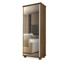 Sapateira 1 Porta Com Espelho Puxador Moderno Cor Malbec