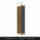 Sapateira 1 Porta Com Prateleiras Joker Boreal/grafit-móveis