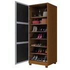 Sapateira 1 Porta Espelhada Gold Classico 100% Mdf Castanho