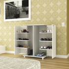 Sapateira 2 Portas 98x68x45cm Madeira Branca Tecno Mobili