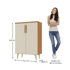 Sapateira 2 Portas Apolo Cinamomo/off White - Moville