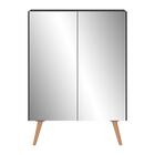 Sapateira 2 Portas Retrô Com Espelho Nina Multimóveis Preta/n