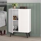 Sapateira 2 Portas Retrô Nina Multimóveis Branca/preta