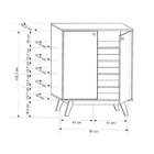 Sapateira 2 Portas Retro Versalhes 50  Preto