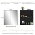 Sapateira 2 Portas Suspensa Com Espelho Nina Multimóveis Preta