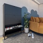 Sapateira 3 Gavetas Atlas Linha Minimal Preto