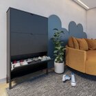 Sapateira 3 Gavetas Atlas Linha Minimal Preto