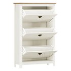 Sapateira 3 Gavetas Topázio 100% Madeira Maciça Branco /freijó