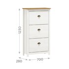 Sapateira 3 Gavetas Topazio  Branco/freijo