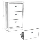 Sapateira 3 Gavetas Topazio  Branco/freijo