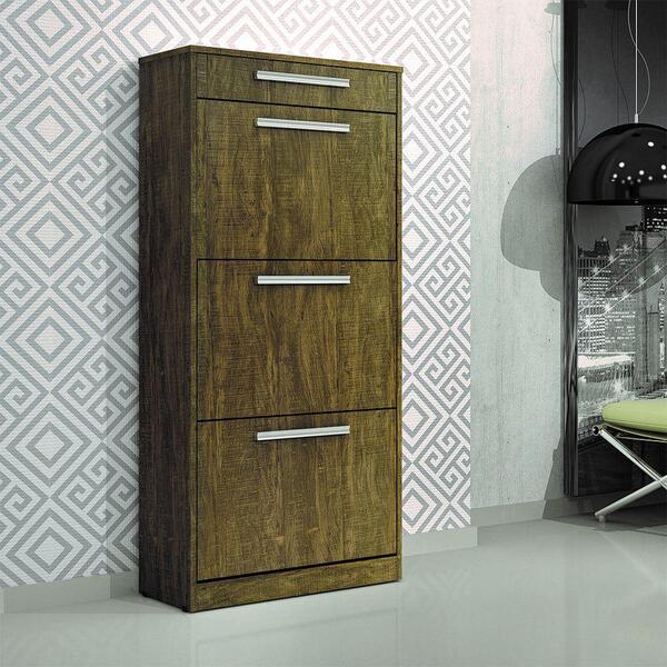 Sapateira 3 Portas 1 Gaveta Andes Ipê Valdemóveis