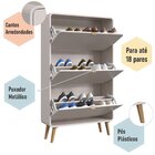 Sapateira 3 Portas Basculantes Curve Bege Dunas