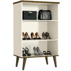 Sapateira 3 Prateleiras Retro Bela Pérola/freijó