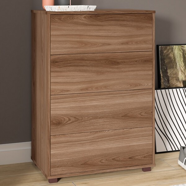 Sapateira 4 Portas Basculantes Castanho Bst 17 - Brv Móveis