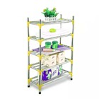 Sapateira 5 Andares Em Aço Inox E Plastico Amarelo