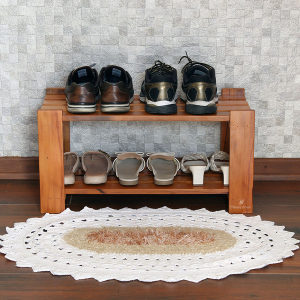 Sapateira 60 Cm Madeira De Demolição Ripada Natural