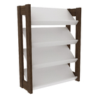 Sapateira 90,5X65X35,5cm Madeira Branco e Nogal TecnoMobili