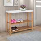 Sapateira / Aparador Gold C/ Prateleiras Ripadas Madeira Bran