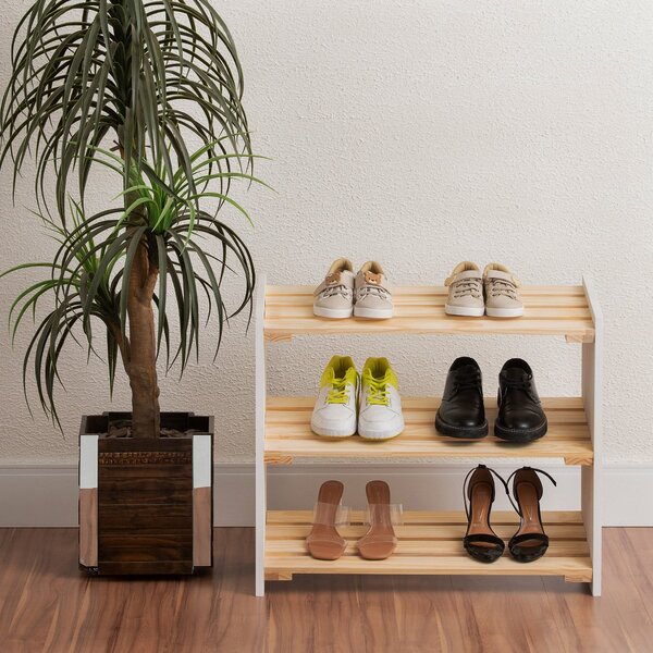 Sapateira  Natural & Colors 3 Prateleiras Branca Único