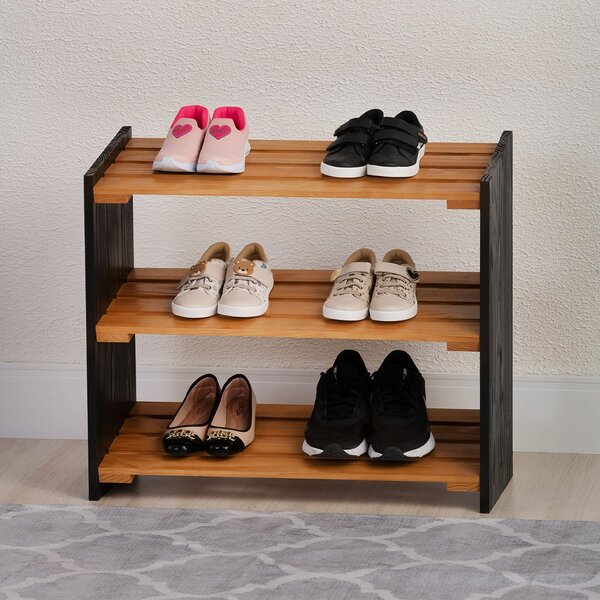 Sapateira  Natural & Colors 3 Prateleiras Mel / Preto