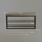 Sapateira Aço Preto e Marrom 6 Pares 51x60x30cm Sion Duo Éntona Decor