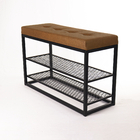 Sapateira Aço Preto e Marrom 6 Pares 51x60x30cm Sion Duo Éntona Decor