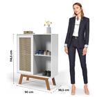 Sapateira Alta Rattan Mdf Branco Ofertamo Móveis