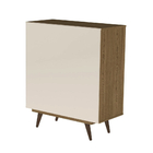 Sapateira Aparador 2 Portas Retrô 50 Carvalho/turquesa