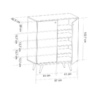 Sapateira Aparador 2 Portas Retrô 50 Carvalho/turquesa