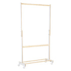 Sapateira Arara Para Roupas Pinus E Branco Rodas E Regulagem