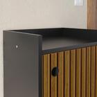 Sapateira Armário Com Assento Shoes - Jm3 Preto/ripado