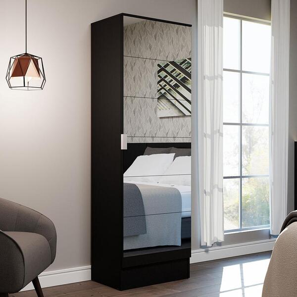 Sapateira Armário Multiúso Madesa Isis 1 Porta Com Espelhos -