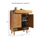 Sapateira Armário Vertical 44 Madeira 2 Portas 1 Gaveta 18 Pa