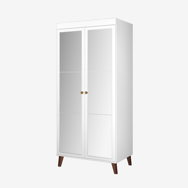 Sapateira Athenas Com Espelho Moveis 2 Portas Branco