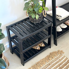 Sapateira Banco Aracaju Pq Em Madeira Preto - Preto