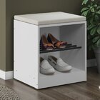 Sapateira Banco Com Futon E Rodízio Flow  Branco