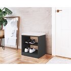 Sapateira Banco Com Futon E Rodízio Flow  Grafite/nature