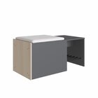 Sapateira Banco Com Futon Extensível Flow  Grafite/nature