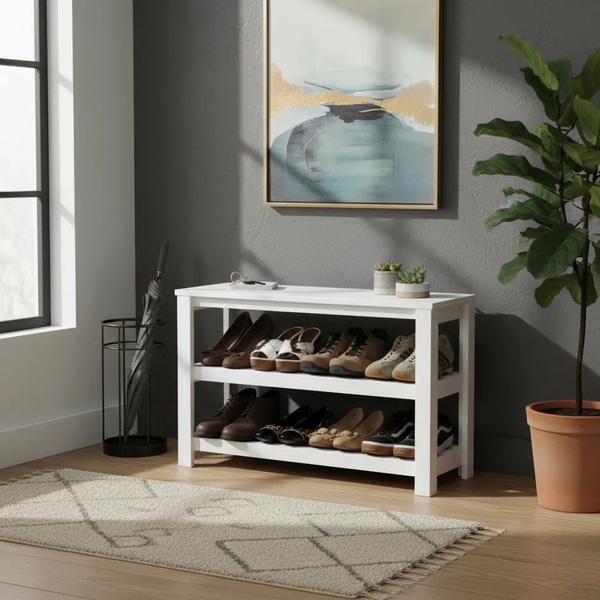 Sapateira Banco De Piso Para Closets E Quartos 8 Pares Sapato