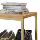 Sapateira Banco Estilo Industrial Com Tampo Em Mdp E Pratelei