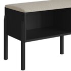 Sapateira Banco Estofada 93cm Pé Madeira Oslo Nero/preto
