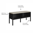 Sapateira Banco Estofada 93cm Pé Madeira Oslo Nero/preto