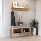 Sapateira Banco Estofada 93cm Pé Metal Oslo Hanover/dourado