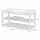 Sapateira Banco Estofado Assento Organizador Prateleiras Cara